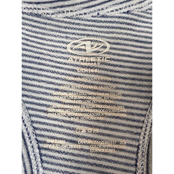 Athletic Works Women's Blue Striped Scoop Neck Racerback T-Shirt SIZE-SMALL - Picture 2 of 3